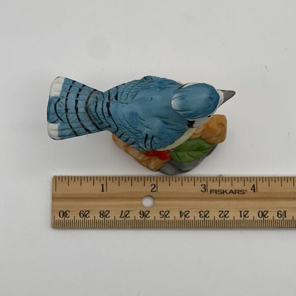 Lot Of 2 Vintage AVON Blue Jay Birds Porcelain On Branch Nest Ceramic Figurine - Picture 8 of 16